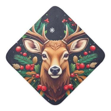 Imagem de Burbuja Toalha de banho estilizada de cervo para bebês - Toalha com capuz de musselina macia e absorvente para recém-nascidos e bebês, 89 x 89 cm