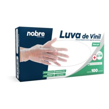 Imagem de Luvas Vinil Sem Pó M Transparente – Caixa 100 Unidades para Uso Profissional
