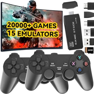 Imagem de 2025 Retro Game Stick, Plug and Play Video Games Classic Handheld Game Console 4K HDMI Support TV 2 Player Wireless Controllers with 20000+ Games Built-in 15 Emulators