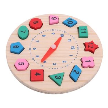 Imagem de aqxreight Relógio de Classificação de Cores Em Forma de Madeira Conjunto de Atividades de Tempo de Aprendizagem Blocos de Números de Tempo de Ensino Brinquedo Educacional para Jardim de Infância é