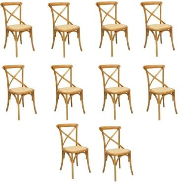 Imagem de Kit com 10 Cadeiras de Jantar Katrina Bétula