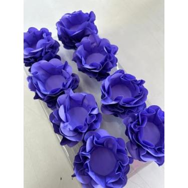 Imagem de Forminhas para Doces Finos em Formato de Flor 40 Unidades | Duas Camadas de Pétalas | Base 3cm para Bombom | Ideal para Casamentos, Festas, Aniversários e Batizados (Lilas)