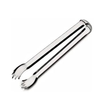 Imagem de Pegador de Gelo Inox para Drinks e Alimentos – 15cm Prático e Elegante para Bar e Cozinha