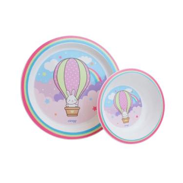 Imagem de Prato Infantil Balão, Polipropileno, 21x21x2 cm, Livre de BPA, 6+ Meses, Micro-ondas e Lava-louças