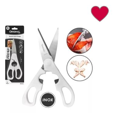Imagem de Tesoura para Frango Cortar Aves Carnes  e Frango Assado Inox - Cozinha - Trinchar Cortar Frango Carne - Premium - PANAMI