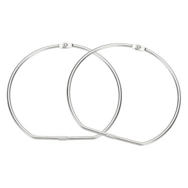 Imagem de PATIKIL 2 anéis de fichário em forma de D, 15 cm de folhas, anéis de metal, organizador de fita Washi para cartão de índice, casa, escritório, chaves, fotos, armazenamento de recibos de papel