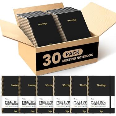 Imagem de Taja Pacote com 30 cadernos de reuniões para organização do trabalho – Caderno planejador de trabalho com itens de ação, agenda para anotações, 160 páginas (17,5 x 25 cm) organizador de projetos para