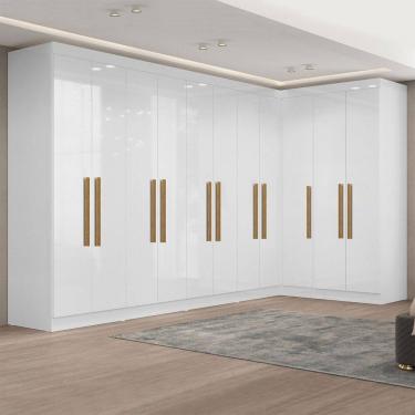 Imagem de Guarda-Roupa Modulado German 11 Portas 4 Gavetas Branco - Maxel