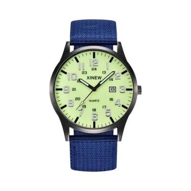 Imagem de Relógio De Quartzo Masculino Com Pulseira De Nylon Verde, Casual, Moda