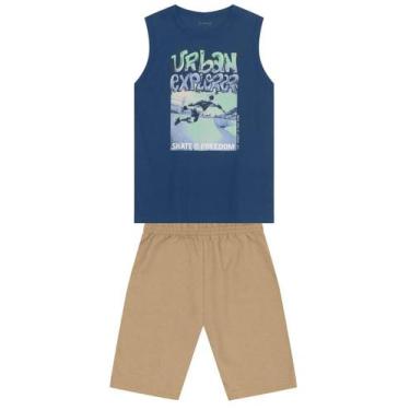Imagem de Conjunto infantil menino de skate Brandili, 8, Azul