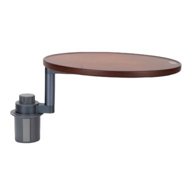 Imagem de Eujgoov Bandeja Giratória de Porta-copos para Carro, Mesa de Madeira Ajustável 360 para Comer Com Base de Alumínio Reforçada, Expansor de Porta-copos Multifuncional para Laptops, Tablets, Refeições,