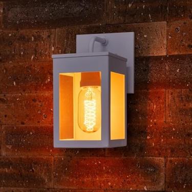 Imagem de Candeeiro De Parede Para Exterior – LumináRia Decorativa De Parede, Estilo Lanterna, Adequada Para Uso Interior E Exterior(Branco Cristal)