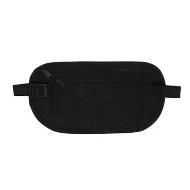 Imagem de Bolsa de cintura de viagem para passaporte dinheiro carteira de segurança oculta masculina feminina esportiva bolsa de corrida pochete para dinheiro, Preto, Elegante