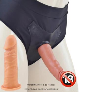 Imagem de Kit Com Cinta peniana Cintaralho Calcinta Estilo Cueca Splex Strap On Confortável Tamanho P Ao GG +Pênis De Borracha Realístico Prótese de Silicone Dildo Consolo Capa Peniana Brinquedo Adulto Feminino Masculino Penis Macio Grande vários Tamanhos (PROTESE CHOCOLATE11X3,1, TAMANHO CALCINTA:GG)