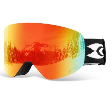 Imagem de suoso Óculos de esqui OTG para homens e mulheres, óculos de snowboard magnéticos sem moldura, proteção UV400, óculos de neve