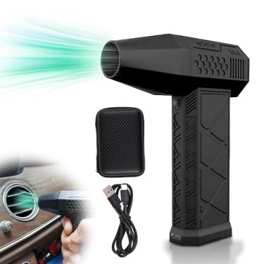 Imagem de Duster de Ar Elétrico 130000RPM Ventilador Turbo Ajustável Bateria Recarregável 2x1300mAh Integrada Soprador Portátil Sem Fio Jet Dry com Bico Aspiração Magnética para Casa Jardim