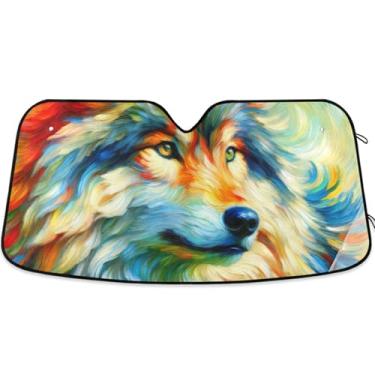 Imagem de Persiana de sol colorida personalizada para pára-brisa de carro universal dobrável acessórios de carro pára-brisas proteção de para-sol L, 144,8 cm x 80 cm