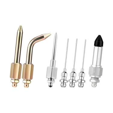 Imagem de Sandfren Kit de acessórios de pistola de graxa de carro com 7 peças, incluindo 3 bocais de graxa, 1 dispensador de agulha, encaixe de junta de borracha, bico reto dobrado, ferramenta de encaixe de