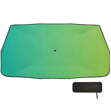 Imagem de Guarda-chuva de para-brisa de carro gradiente verde proteção de isolamento térmico 147.3 cm x 75.4 cm persianas para janelas de carro