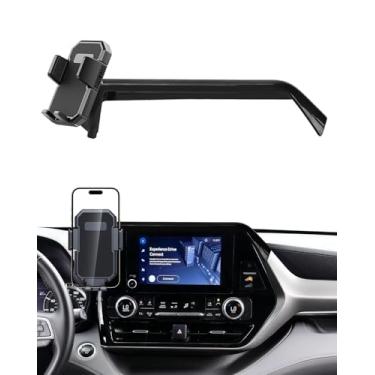 Imagem de PZK Suporte de telefone de carro para Toyota Highlander L/LE/Hybrid XLE/Nightshade 2020 2021-2024 2025 2020 2025 Acessórios para tela de 8 polegadas Suporte de telefone de carro com rotação de 360°