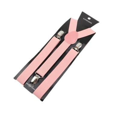 Imagem de Suspensórios Ajustáveis De Couro Elástico Em Cores Sólidas Para Homens