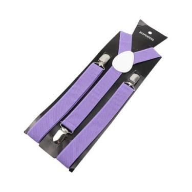 Imagem de Suspensórios Ajustáveis De Couro Elástico Em Cores Sólidas Para Homens