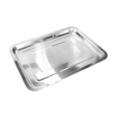 Imagem de Bandeja Retangular de Inox 36x27cm Ideal para Servir Acomodar Alimento