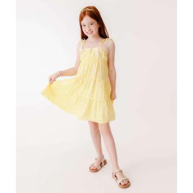 Imagem de Vestido Infantil Estampado Tam 4 a 10-82010 - Marisa, Amarelo, 4