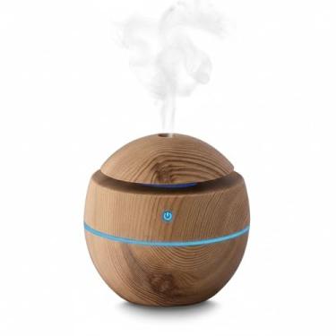 Imagem de Umidificador e Difusor de Óleo Essencial Amadeirado USB com Iluminação Decorativa 120ml