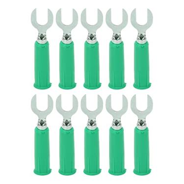 Imagem de 10 unidades J.20019 Plugue de inserção em forma de U de 6 mm Resistente a alta pressão Tipo Y Plugue Banana para equipamentos industriais eletrônicos Premium ABS Material de latão (Verde)