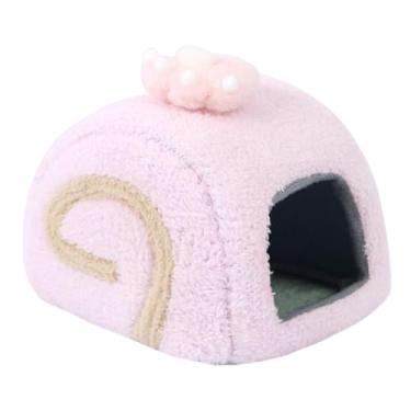 Imagem de Fenteer Cama para hamster, porquinho-da-índia, toca, acessórios confortáveis, para dormir, habitat para esquilos-voadores, chinchilas, ratos e gerbos, Rosa