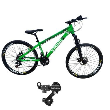 Imagem de Bicicleta 26 VikingX Tuff30 24v Cambio Traseiro Shimano Experiente Pneu Slick Fino Pret...