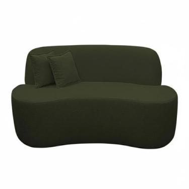 Imagem de Sofá Ondulado Orgânico Pequeno 2 Lugares Sala Bouclé - Online Confort,