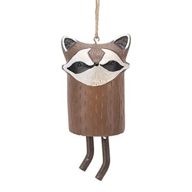 Imagem de Domary Sinos de de Animais Rústicos Decoração Feita à Mão para Quintais Jardins (D Panda Vermelho)