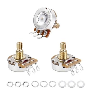 Imagem de Banworks Potenciômetros de latão A250K+B250K M8 Rosca tamanho completo métrico 1A2B 18 estrias (comprimento de 15 mm) Potenciômetros de áudio e cone linear para Epiphone Les Paul LP/SG Squier Strat