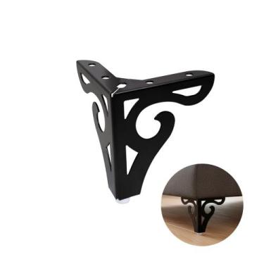 Imagem de Pé de Aço Fixo Canto de 100mm Preto - Maxima Ferragens E Miudezas, Clá