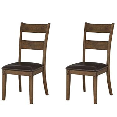 Imagem de pcagfaajmh Conjuntos de móveis de cozinha e sala de jantar, mesa de jantar retangular moderna bancada de mesa alta cadeiras laterais móveis para cozinha sala de jantar quarto (2 cadeiras laterais de