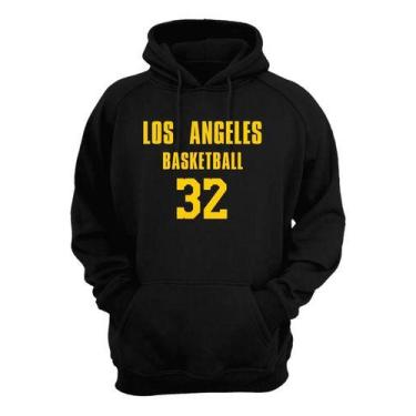 Imagem de Blusa Moletom Capuz Basquete Los Angeles Basketball 32 Núm - Loja Clic