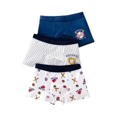 Imagem de Cueca De Algodão Para Meninos Com Estampa De Urso Em 3 Peças, Shorts L