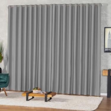 Imagem de Cortina Blecaute Blackout para Sala e Quarto - Tecido Funcional que Corta Luz, Ideal para Privacidade e Repouso Doméstico (CINZA,5,00m x 2,80m)