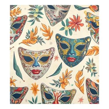 Imagem de Blueangle Capa de ímã de lava-louças padrão de máscaras de carnaval, decoração de capa de lava-louças frontal, adesivos de eletrodomésticos, adesivos de eletrodomésticos, 58 cm C x 66 cm adesivo