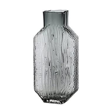 Imagem de KEG801302 Vasos de vidro cinza, pregas transparentes, arranjos de flores, acessórios hidropônicos, vaso de flores, decoração de móveis domésticos, vaso (grande)