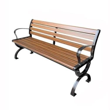 Imagem de Banco de jardim marrom claro alumínio banco de parque ao ar livre banco de encosto de lazer multimodelo disponível banco de varanda (grande)