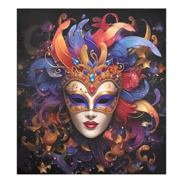 Imagem de Blueangle Máscara de carnaval para máquina de lavar louça, decoração de capa frontal para lava-louças, adesivos de eletrodomésticos, adesivos de eletrodomésticos, 58 cm C x 66 cm adesivo magnético