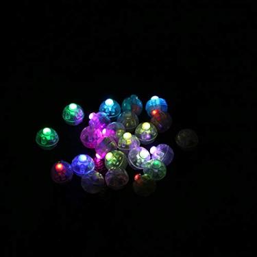 Imagem de Aoresac 100 Peças Luzes de Balão Led Rgb Lâmpadas Redondas Lanterna Decoração de Festa de Casamento de Natal Com, para Decoração de Noite de Festival (Colorida)