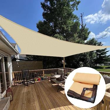 Imagem de KLOPYTR Pano de proteção solar bege rede de sombra de jardim para estufas respirável resistente a rasgos tecido de proteção solar resistente aos raios UV para terraço de plantas de flores