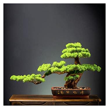 Imagem de Plantas artificiais grandes para uso interno, bonsai falso, árvore falsa, vaso de flores falsas, planta verde para casa de fazenda, rústico, decoração de quarto, bonsai, pinheiro
