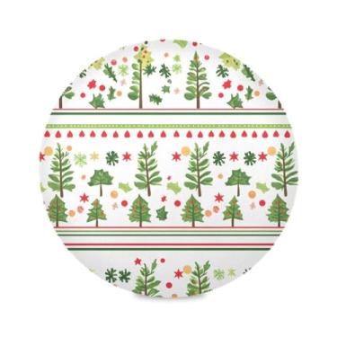 Imagem de STAYTOP Jogo americano redondo de árvore de Natal, 6 peças, tapetes de mesa antiderrapantes fáceis de limpar para decoração de mesa de festa de churrasco em casa
