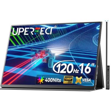 Imagem de UPERFECT Monitor Portátil Gamer 16”, 120Hz FHD 1080P IPS, HDR, 400 Nits, Ultra Fino e Leve, Corpo em Alumínio, com Capa Inteligente e VESA, Tela Externa para Laptop e PC