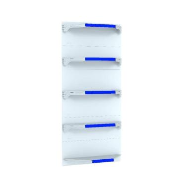 Imagem de Kit 5 Bandejas Para Gondola Canto 170 Fit 40/60 Branco Pe Az